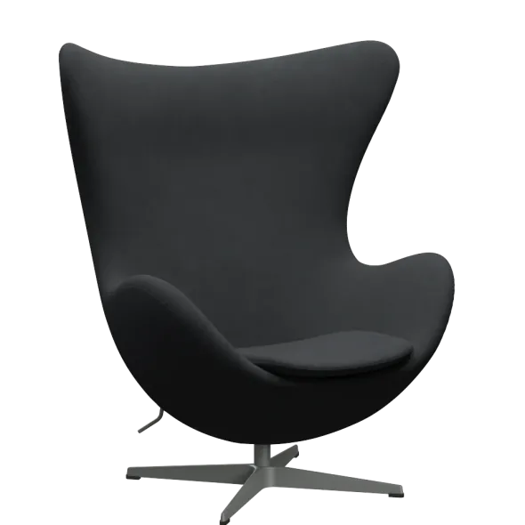 3316 Ægget loungestol, stel i silver grey af Arne Jacobsen