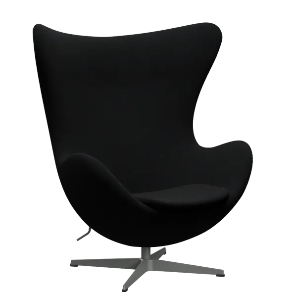 3316 Ægget loungestol, stel i silver grey af Arne Jacobsen