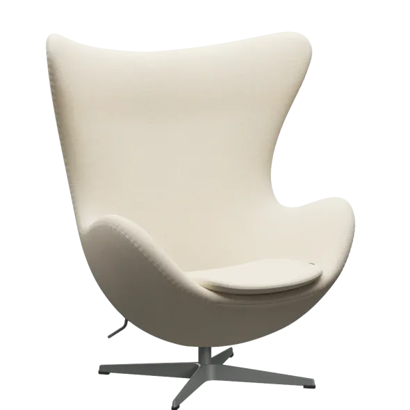 3316 Ægget loungestol, stel i silver grey af Arne Jacobsen