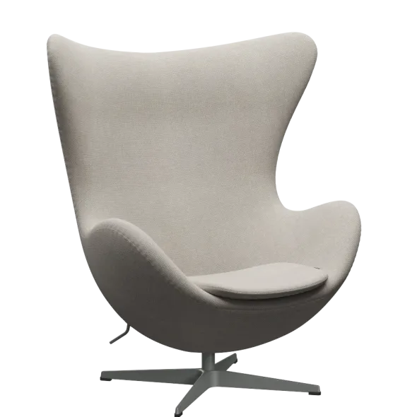 3316 Ægget loungestol, stel i silver grey af Arne Jacobsen