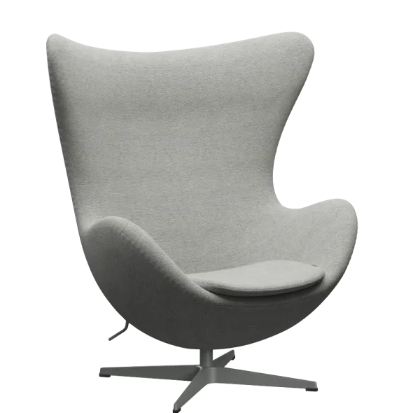 3316 Ægget loungestol, stel i silver grey af Arne Jacobsen