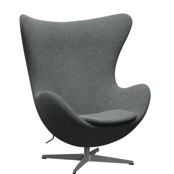 3316 Ægget loungestol, stel i silver grey af Arne Jacobsen