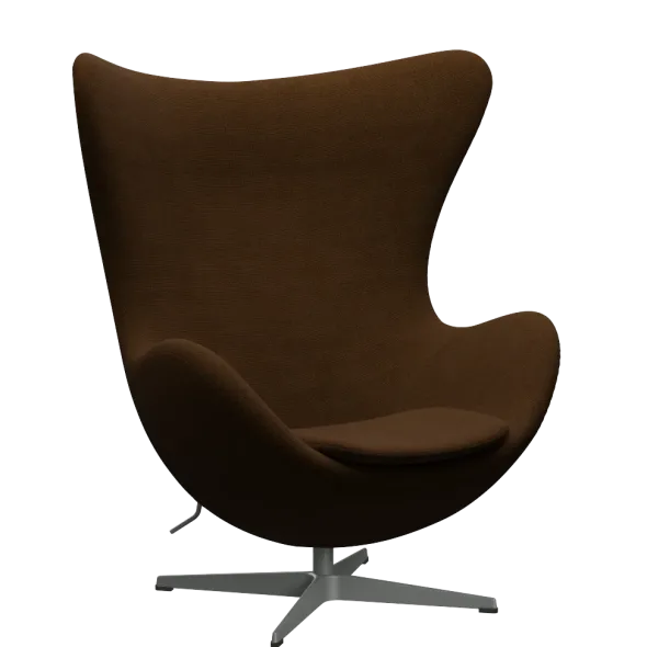 3316 Ægget loungestol, stel i silver grey af Arne Jacobsen