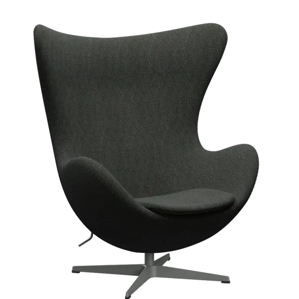 3316 Ægget loungestol, stel i silver grey af Arne Jacobsen