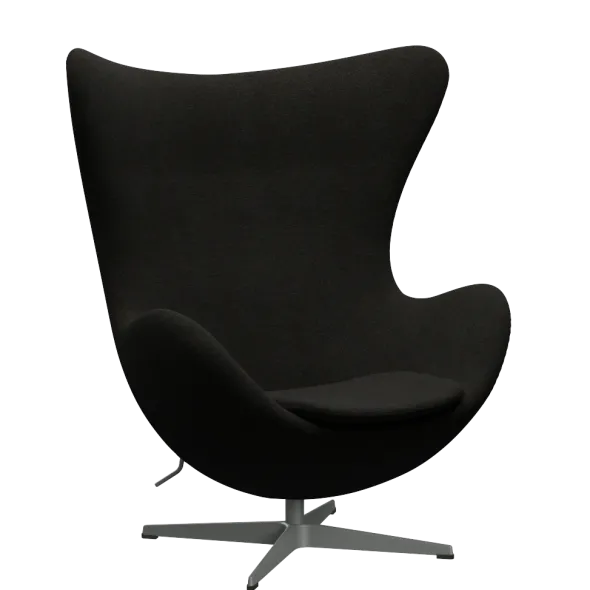 3316 Ægget loungestol, stel i silver grey af Arne Jacobsen