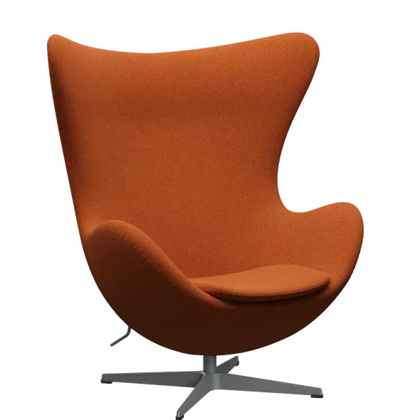 3316 Ægget loungestol, stel i silver grey af Arne Jacobsen