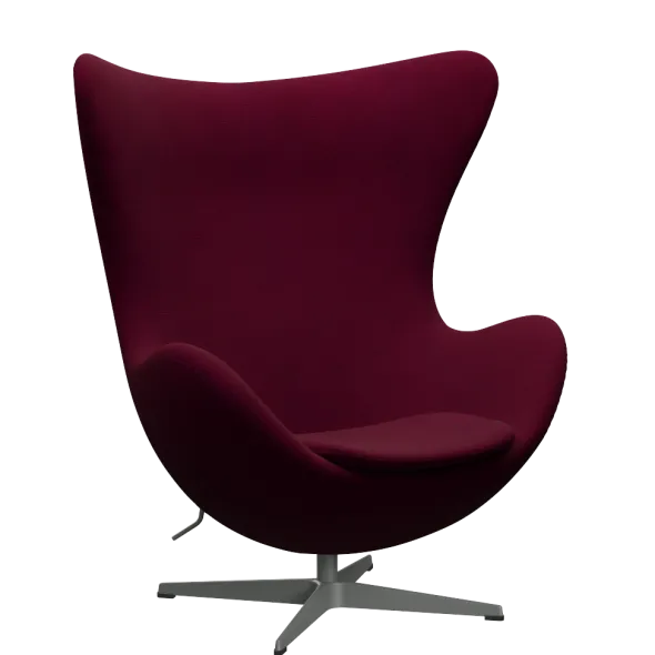 3316 Ægget loungestol, stel i silver grey af Arne Jacobsen