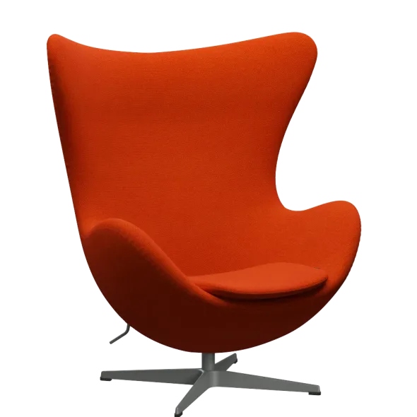 3316 Ægget loungestol, stel i silver grey af Arne Jacobsen