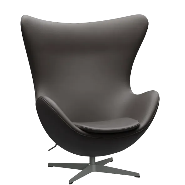 3316 Ægget loungestol, stel i silver grey af Arne Jacobsen