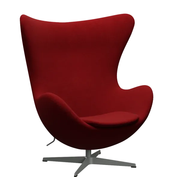 3316 Ægget loungestol, stel i silver grey af Arne Jacobsen