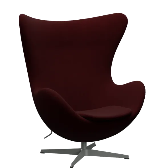 3316 Ægget loungestol, stel i silver grey af Arne Jacobsen