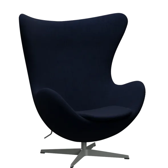 3316 Ægget loungestol, stel i silver grey af Arne Jacobsen