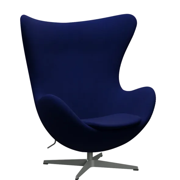 3316 Ægget loungestol, stel i silver grey af Arne Jacobsen