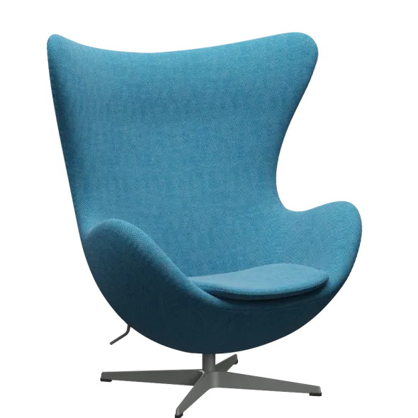 3316 Ægget loungestol, stel i silver grey af Arne Jacobsen