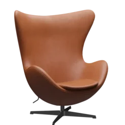 3316 Ægget loungestol, stel i sort af Arne Jacobsen