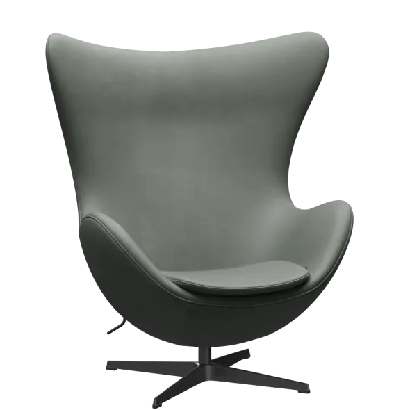 3316 Ægget loungestol, stel i sort af Arne Jacobsen