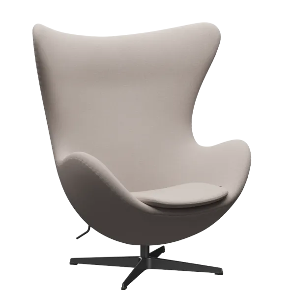 3316 Ægget loungestol, stel i sort af Arne Jacobsen