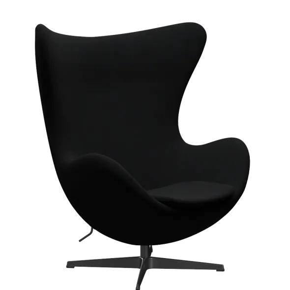 3316 Ægget loungestol, stel i sort af Arne Jacobsen