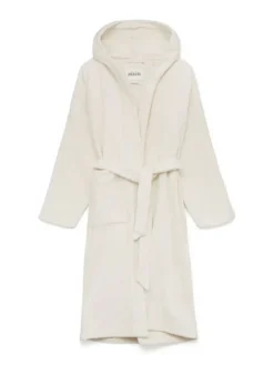 Hooded Terry badekåbe, Pure Ecru fra Aiayu