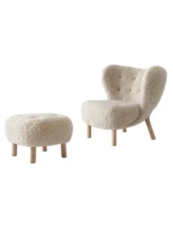Little Petra inkl. skammel, Sheepskin Moonlight fra &Tradition
