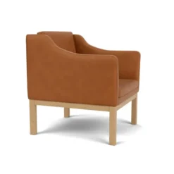 L46 MK155 lænestol, cognac læder af Mogens Koch