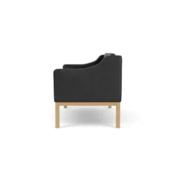 L45 MK154 2 pers. sofa, sort læder af Mogens Koch
