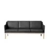 L43 MK46 Sofa, sort læder af Mogens Koch