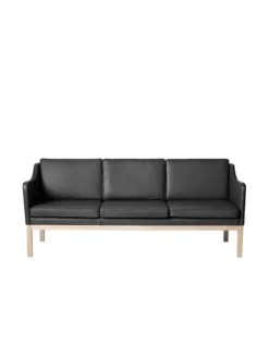 L43 MK46 Sofa, sort læder af Mogens Koch