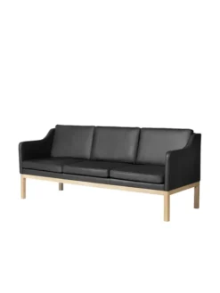 L43 MK46 Sofa, sort læder af Mogens Koch