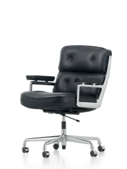 Lobby Chair ES 104 kontorstol, sort læder fra Vitra