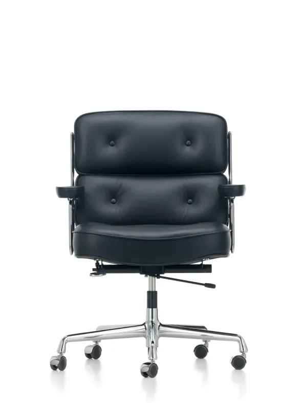 Lobby Chair ES 104 kontorstol, sort læder fra Vitra
