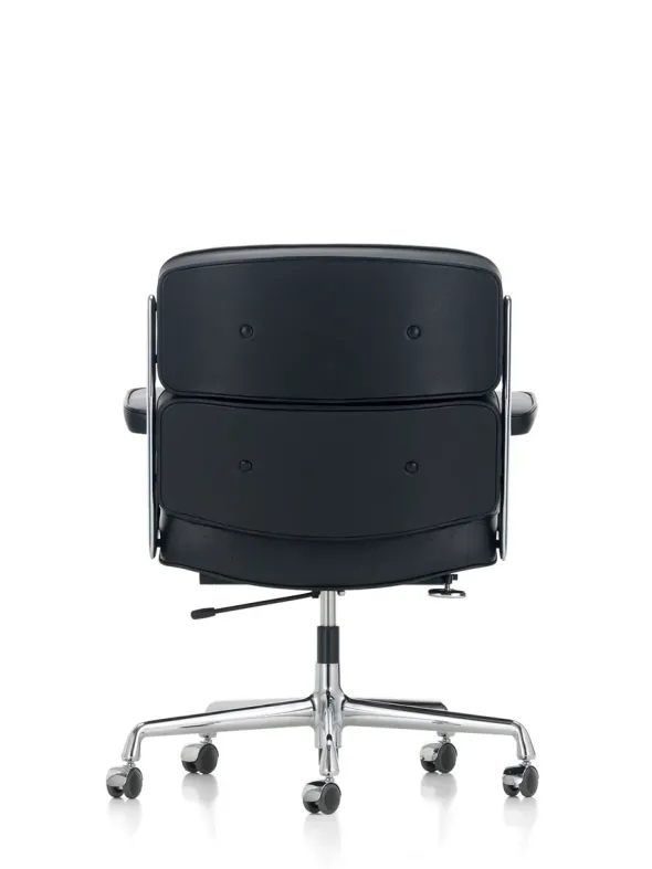 Lobby Chair ES 104 kontorstol, sort læder fra Vitra