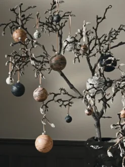 Marble Baubles, M, sæt á 4 stk. fra Ferm Living
