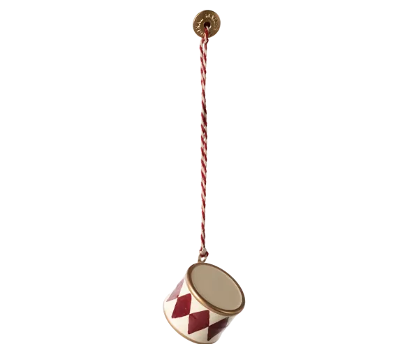 Metal Ornament, tromme, lille - rød fra Maileg