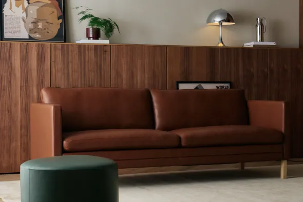MH276 3 pers. sofa i Baltique anilinlæder fra Mogens Hansen