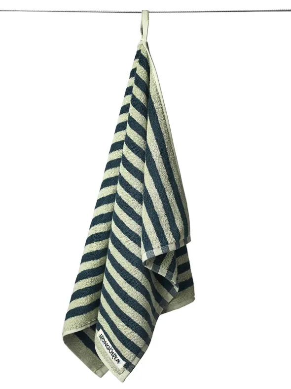Naram towel - Sea foam & Deep teal fra Bongusta