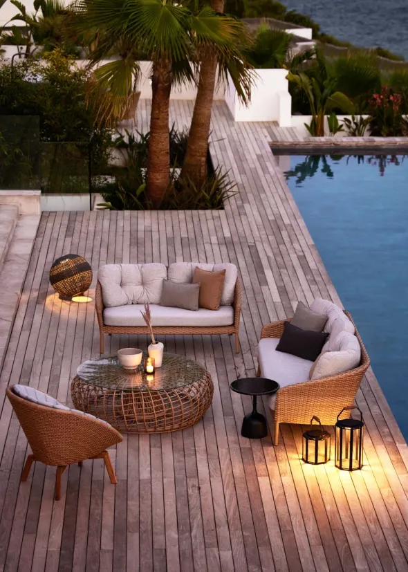 Ocean Large Loungestol, flat weave fra Cane-line