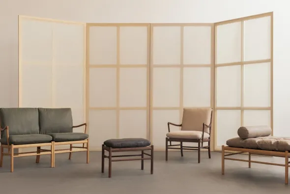 OW149-2 Colonial sofa eg olie, Terra-læder af Ole Wanscher