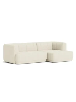 Quilton 2,5 pers. Sofa, Flamiber Cream A5, højre fra Hay