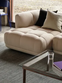 Quilton 2,5 pers. Sofa, Flamiber Cream A5, højre fra Hay