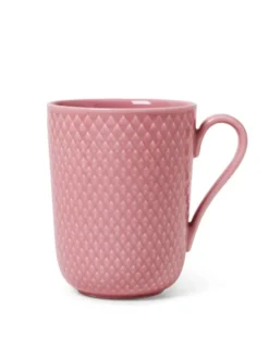 Rhombe krus m. hank, rosa fra Lyngby Porcelæn