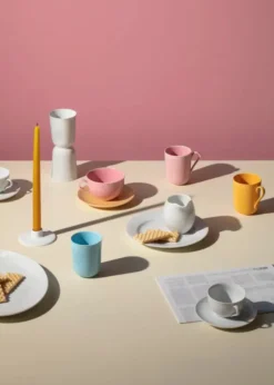 Rhombe krus m. hank, rosa fra Lyngby Porcelæn