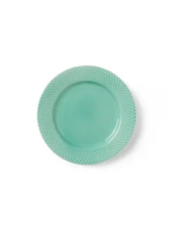 Rhombe tallerken, aqua Ø21 cm fra Lyngby Porcelæn