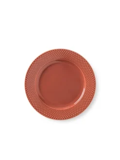 Rhombe tallerken, terracotta Ø23 cm fra Lyngby Porcelæn