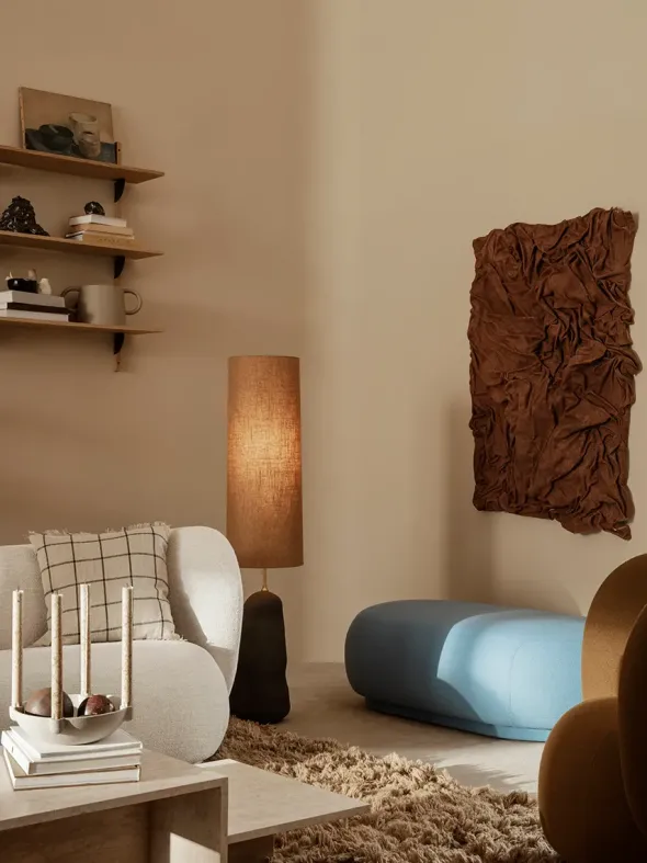 Rico Sofa 3 Bouclé, off-white fra Ferm Living
