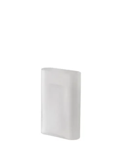 Ridge Vase, white frosted glass fra Muuto