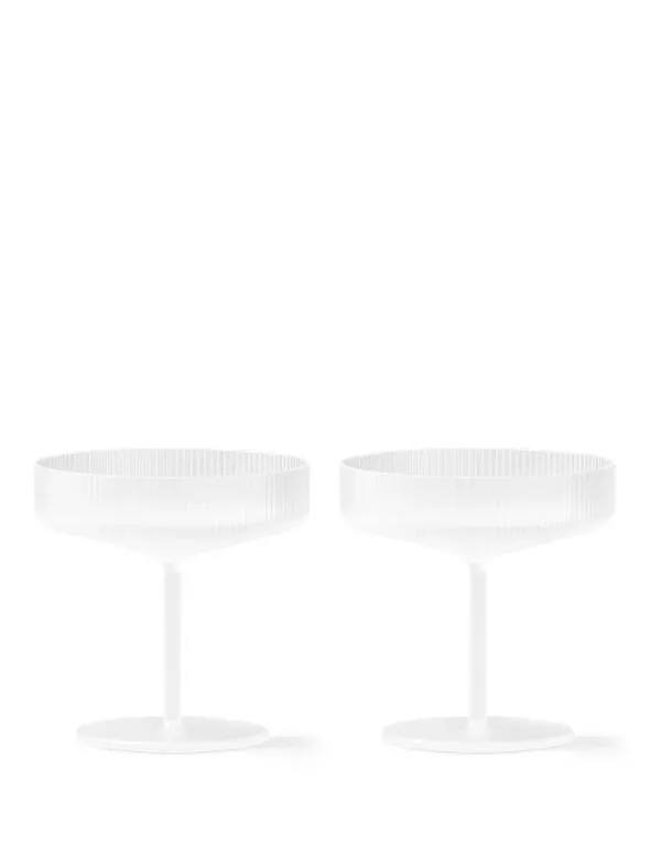 Ripple Champagne Saucers Frosted, sæt á 2 fra Ferm Living