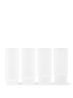 Ripple Long Drink Glasses Frosted, sæt á 4 fra Ferm Living