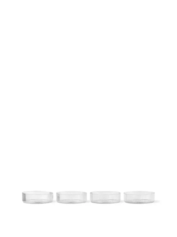 Ripple Serving Bowls Clear, sæt á 4 fra Ferm Living