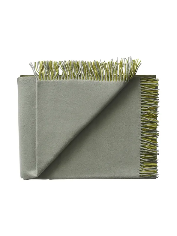 Secret Plaid, lime/moss fra Silkeborg Uldspinderi